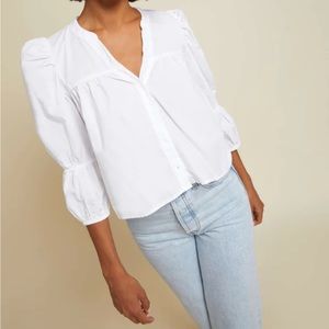 Nation LTD Geneva Blouse in White